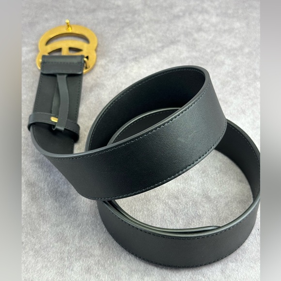Gucci 2015 Re Edition Wide Leather Belt Gg Double Marmont Black 400593 85/34 - Picture 5 of 10